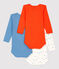 Lot de 3 bodies manches longues bébé en coton biologique variante 1