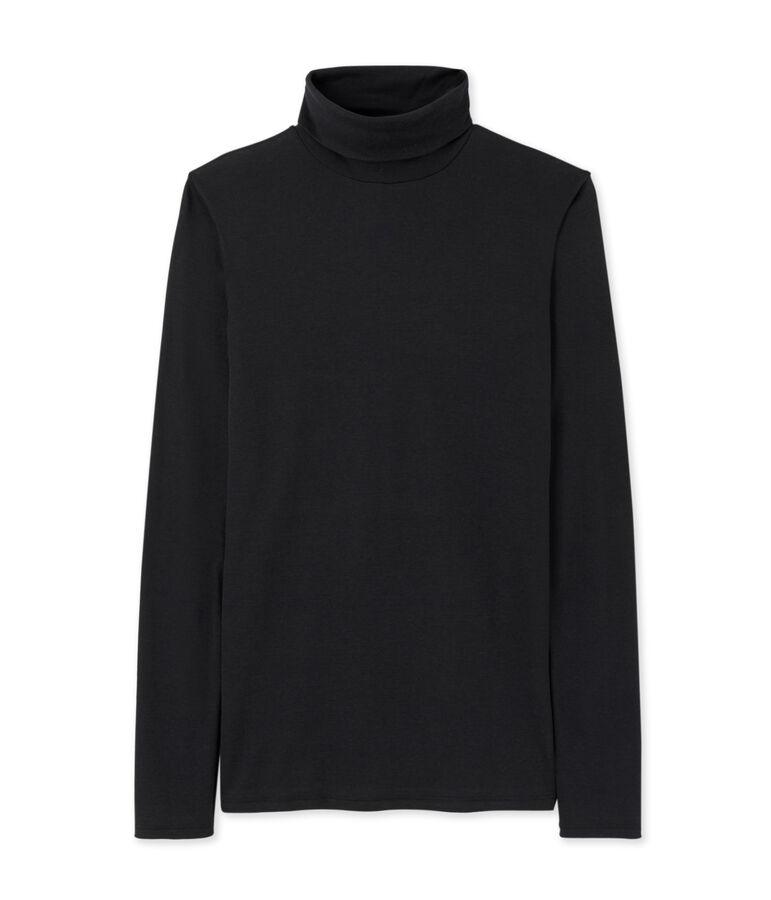 Sous-pull femme en coton l&eacute;ger noir