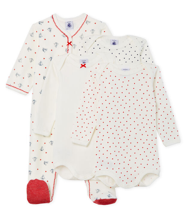 Set babymeisje fluwelen babypakje en rompertjes met lange mouwen van ribstof multicouleur