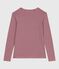 Katoenen dames-T-shirt met lange mouwen - L'Iconique rood AMARANTE/ MARSHMALLOW