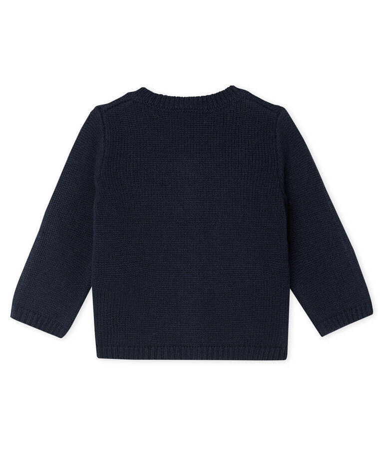 Cardigan van wol en katoen voor jongens blauw SMOKING/wit MULTICO