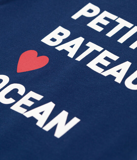 Katoenen uniseks T-shirt met korte mouwen en print voor kinderen blauw MEDIEVAL