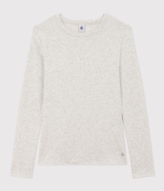 Tee-shirt L'ICONIQUE col rond en coton Femme gris BELUGA CHINE