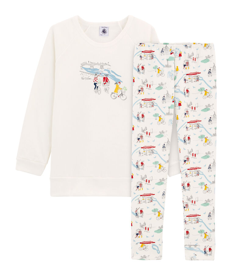 Pyjama petite fille blanc/multicouleur