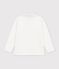 Polo enfant en coton &agrave; manche longues uni blanc