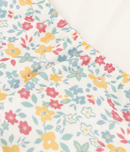 Lot de 2 shorties fleurs en coton petite fille variante 1