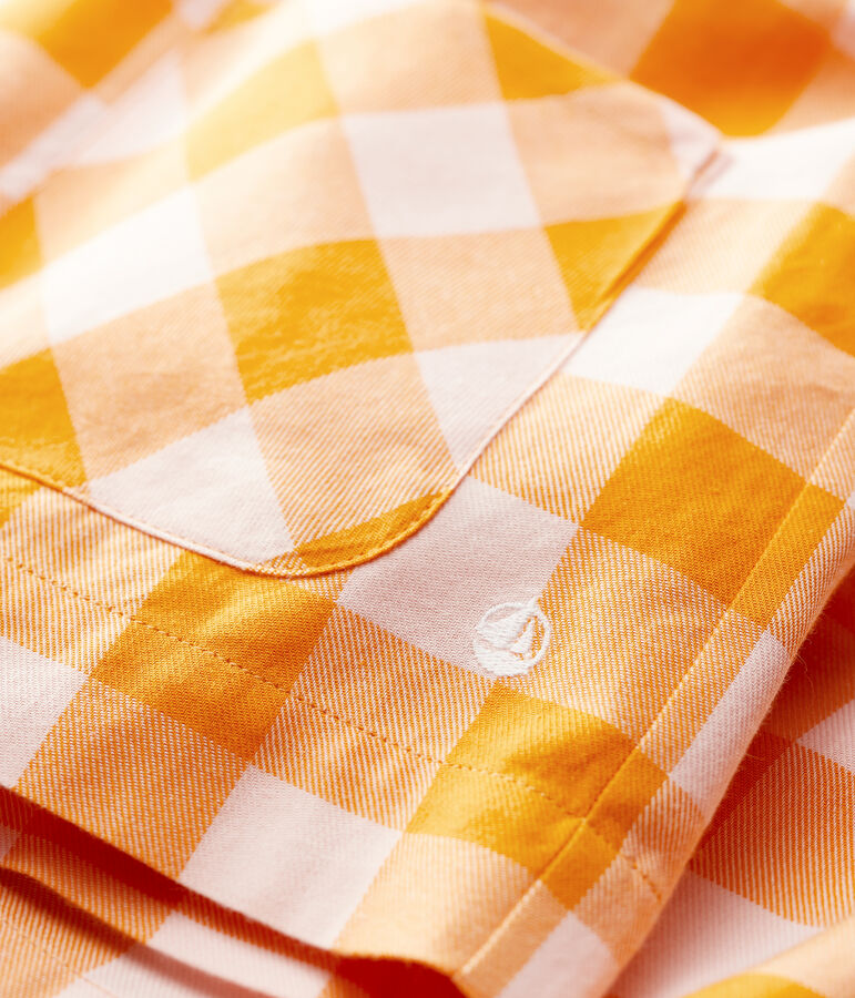 Robe en flanelle b&eacute;b&eacute;. jaune/rose