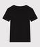 L'Iconique, T-shirt met korte mouw van effen ribstof voor dames zwart BLACK
