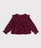 Katoenen kinderbloesje met lange mouwen en print rood/multicouleur