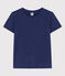 Tee-shirt LE DROIT col rond en coton Femme bleu CHALOUPE