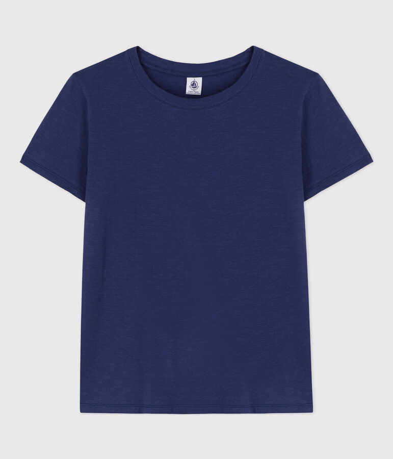 Tee-shirt LE DROIT col rond en coton Femme bleu