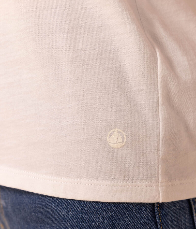 Le Droit, T-shirt met korte mouw en ronde hals van dunne jersey voor dames wit ECUME