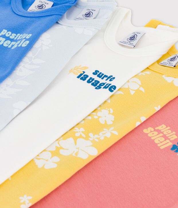 Lot de 5 bodies hawa&iuml; sans manches en coton multicouleur
