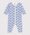 Katoenen babypyjama zonder voetjes met bloemenprint wit MARSHMALLOW/wit MULTICO