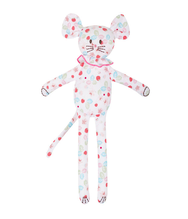 Doudou souris &agrave; motif b&eacute;b&eacute; mixte wit/multicouleur