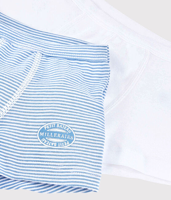 Set van 2 blauwe milleraies boxers van biologisch katoen voor kleine jongens variante 1