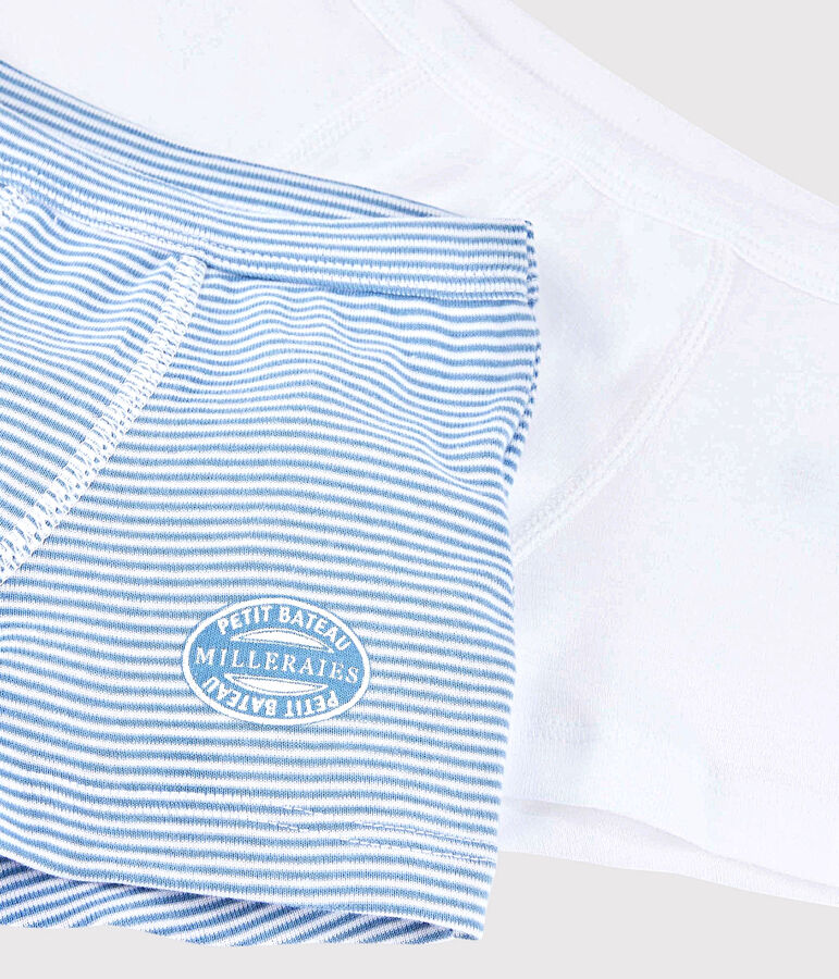 Set van 2 blauwe milleraies boxers van biologisch katoen voor kleine jongens multicouleur