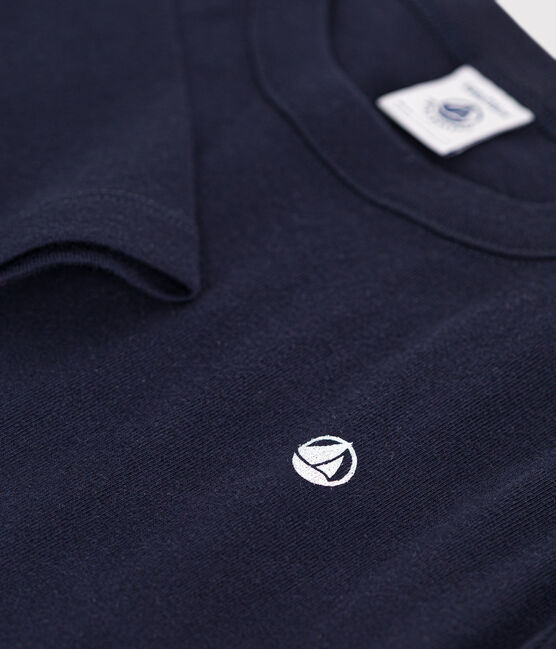 T-shirt met lange mouwen van ribstof voor jongens/meisjes blauw SMOKING