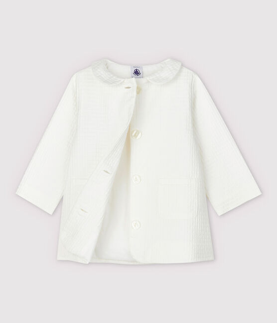 Veste cérémonie en chaîne et trame bébé fille blanc MARSHMALLOW