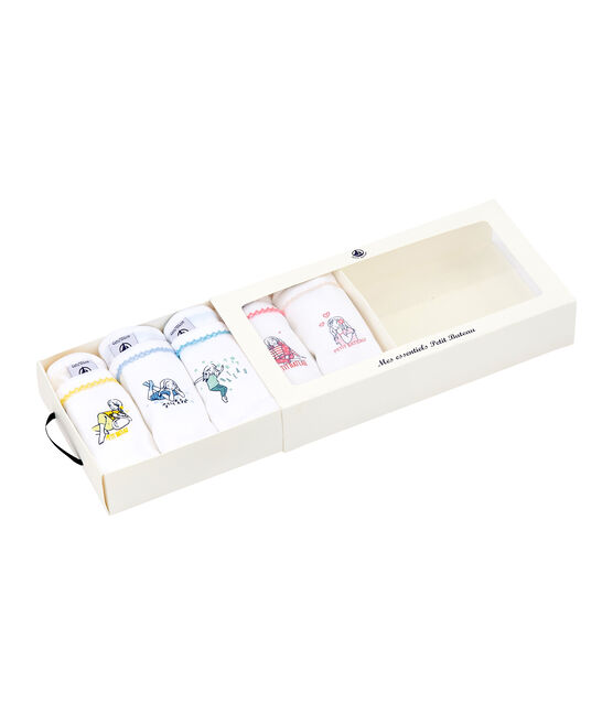 Lot de 5 chemises à bretelles fille à motifs blanc LOT