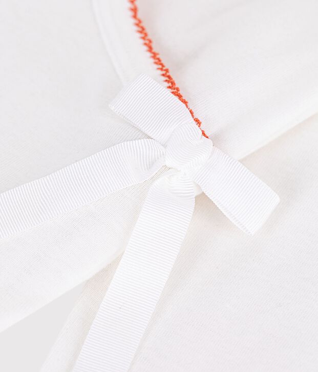 Overslagvestje van effen katoen voor kinderen wit