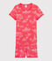 Korte meisjespyjama met print in katoen roze GROSEILLER/roze FLEUR