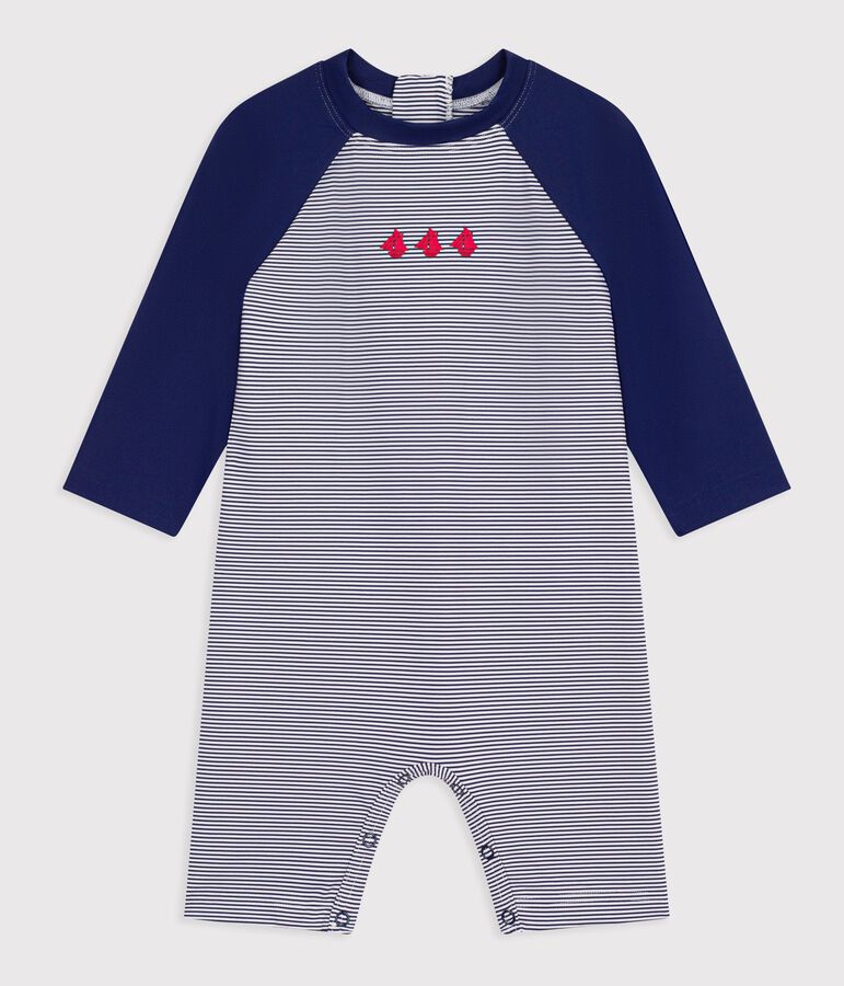 Babypakje met uv-bescherming blauw/wit