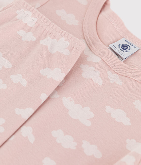Pyjama ajusté petite fille en coton SALINE/ MARSHMALLOW