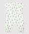Combinaison longue imprimé fleuri en gaze de coton bio bébé blanc MARSHMALLOW/blanc MULTICO