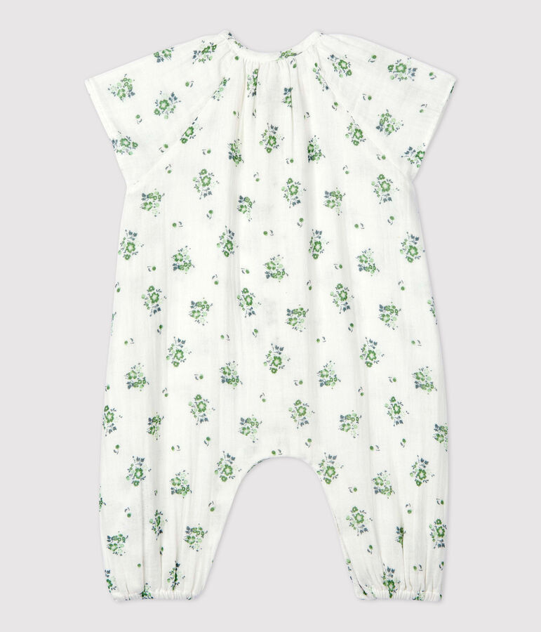 Lang pakje met bloemenprint en biologisch katoengaas voor baby's wit/multicouleur