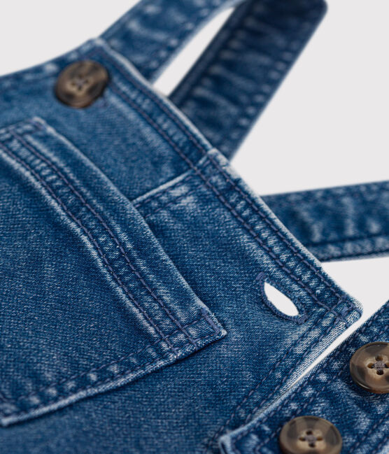 Lange tuinbroek van denim voor baby's blauw BLEU DELAVE