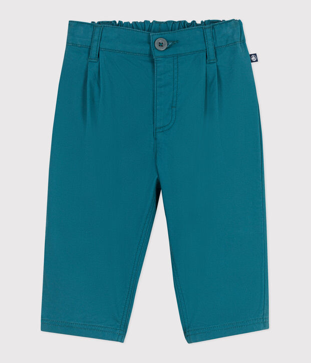 Pantalon b&eacute;b&eacute; en coton souple uni vert