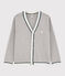 Katoenen jersey cardigan voor jongens grijs POUSSIERE CHINE