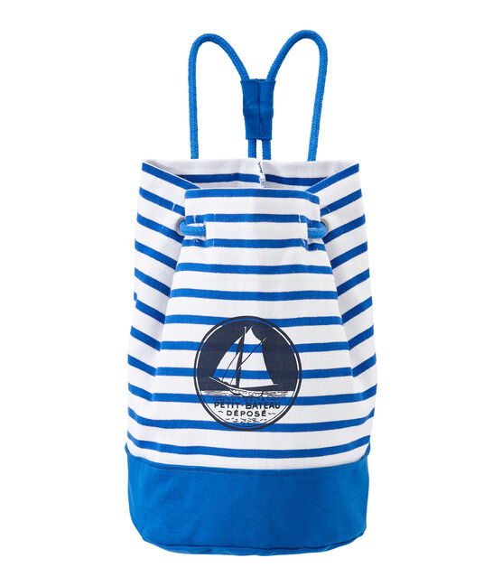 Sac de marin garçon en jersey lourd blanc MARSHMALLOW/bleu PERSE