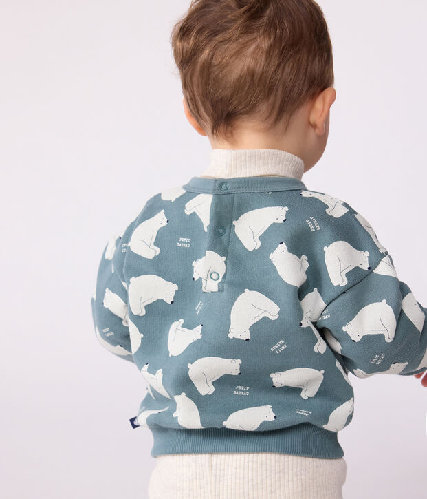 Katoenen sweatshirt met beertjesprint voor baby's grijs/multicouleur