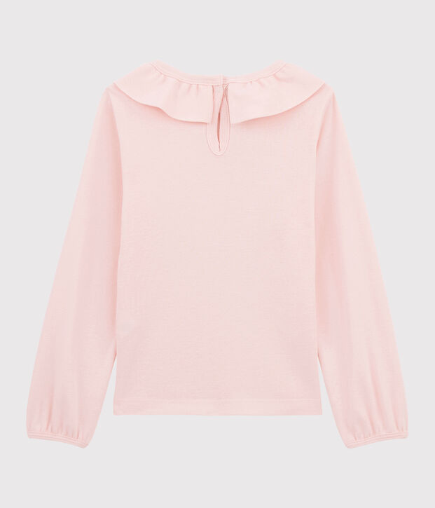 Tee-shirt &agrave; col enfant fille rose