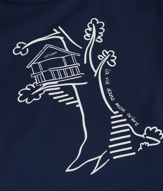 T-shirt manches courtes en coton enfant garçon bleu MEDIEVAL