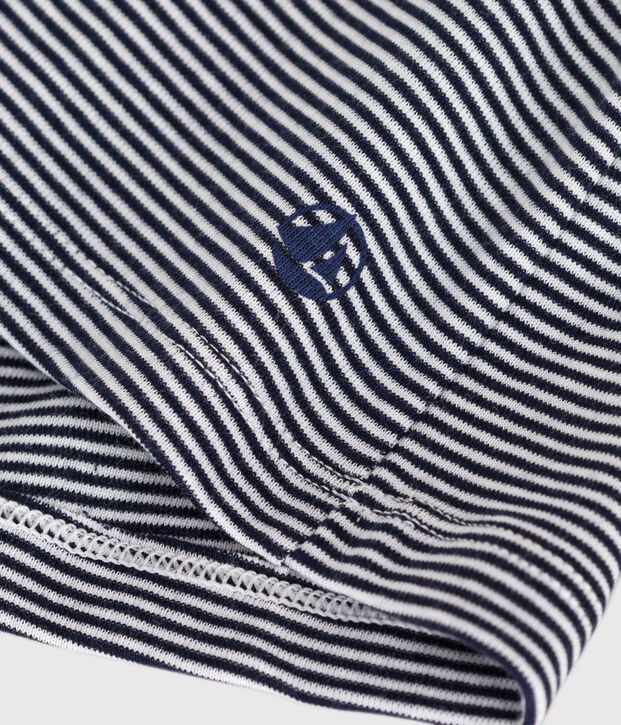 L'Iconique, gestreept katoenen T-shirt met V-hals voor dames blauw/wit