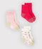 Set van 3 paar sokken voor baby meisje roze CHARME