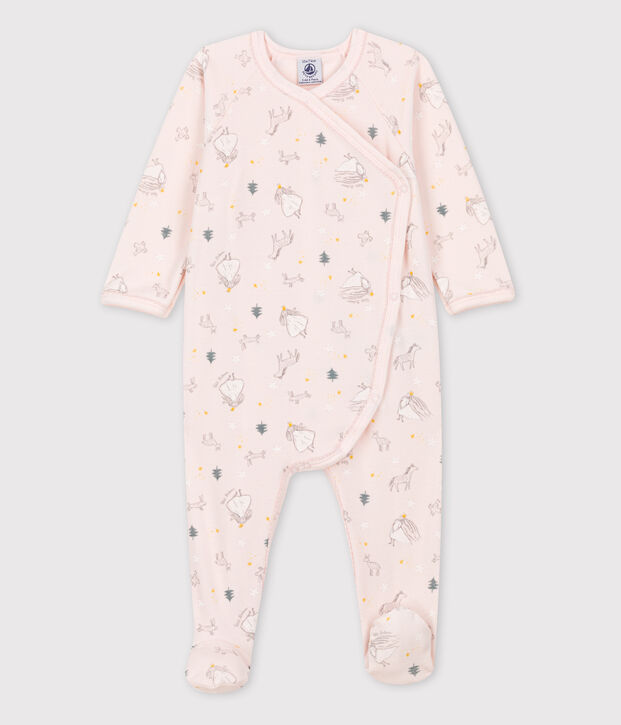 Dors-bien b&eacute;b&eacute; imprim&eacute; princesse en velours de coton biologique rose/multicouleur