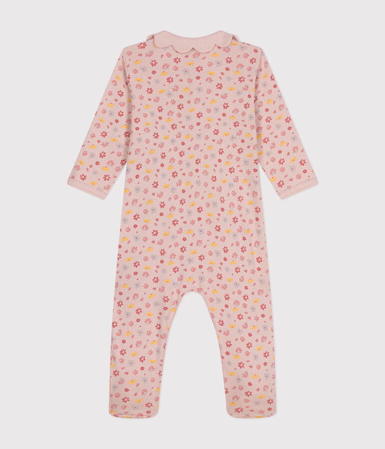 Katoenen babypyjama met bloemenprint roze/multicouleur