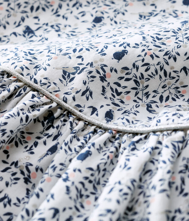 Robe manches courtes en popeline b&eacute;b&eacute; fille blanc/multicouleur