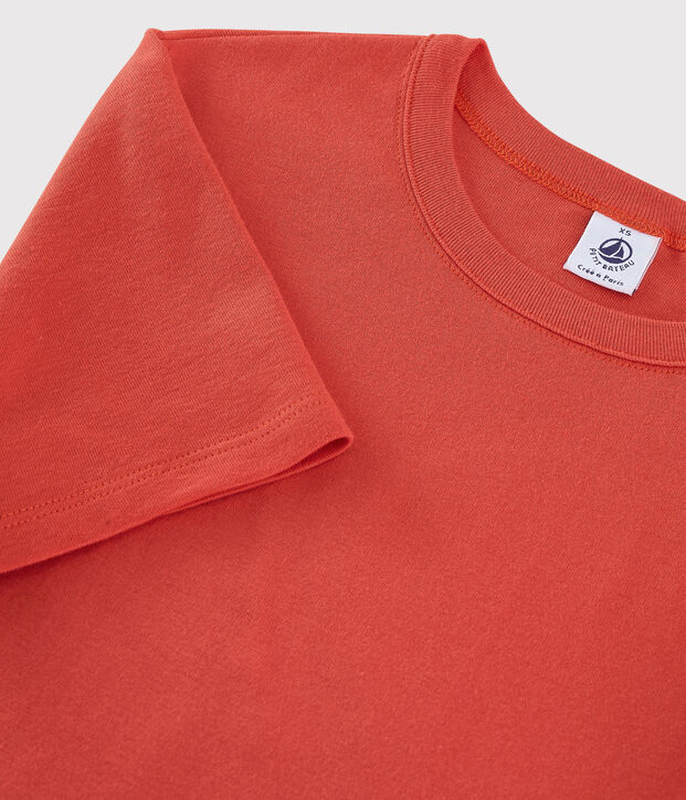 Iconisch katoenen Dames T-shirt met ronde hals oranje