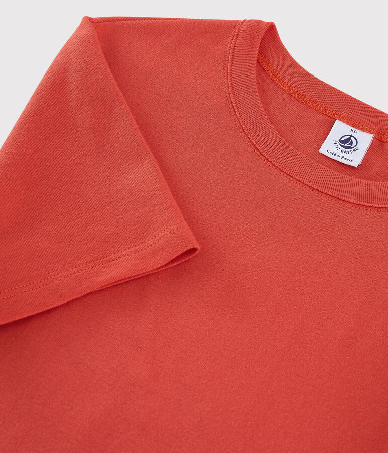 T-shirt col rond iconique en coton Femme orange