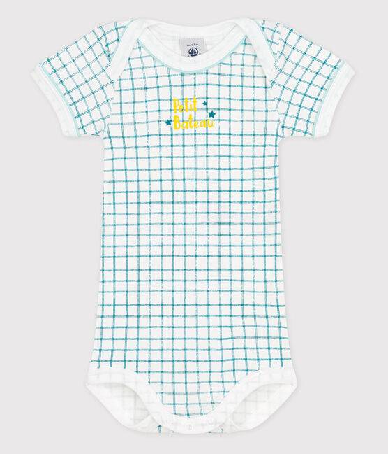 Body manches courtes bébé blanc ECUME/vert EMPIRE