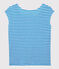 T-shirt en lin rayé Femme bleu MYKONOS/blanc MARSHMALLOW