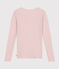 T-shirt met lange mouw van wol en katoen voor dames roze SALINE