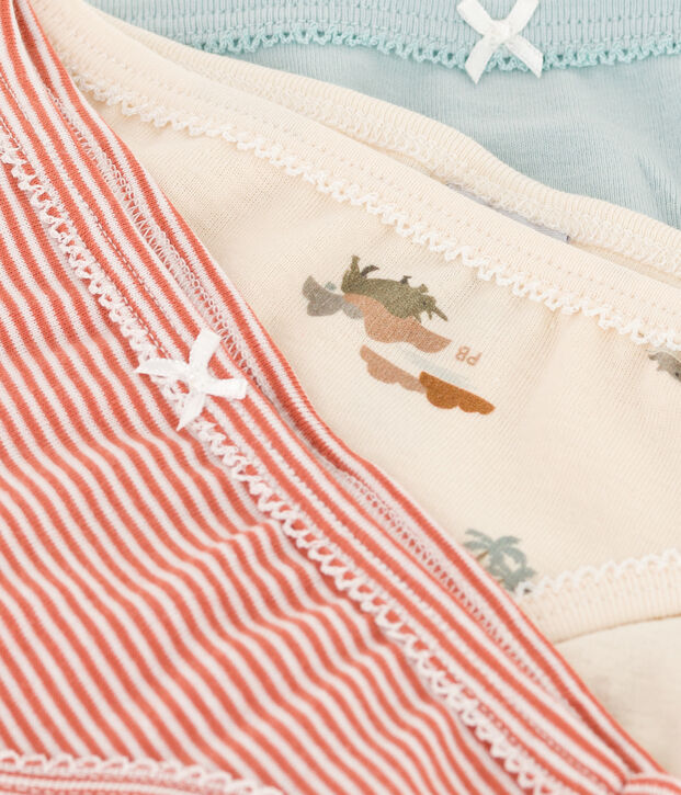 Set van 3 katoenen meisjesslips met dierenprint multicouleur