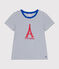 Le Droit, katoenen T-shirt met ronde hals voor dames wit MARSHMALLOW/blauw MEDIEVAL