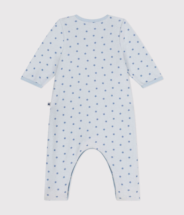 Fluwelen bodypyjama met sterretjes voor baby's blauw/blauw